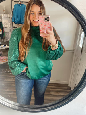 Melanie Green Sequin Top