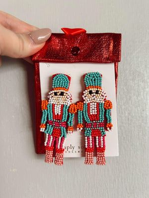 Blue Nutcracker Earrings