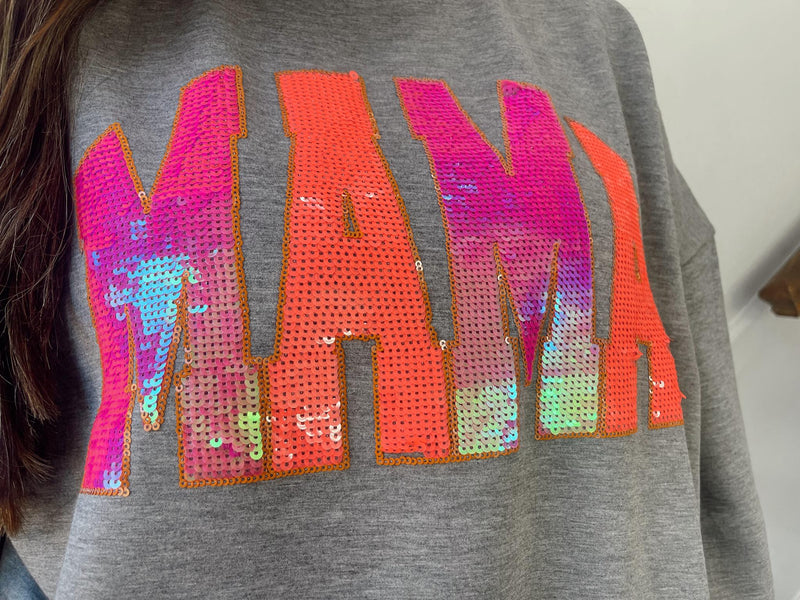 MAMA sequin sweatshirt