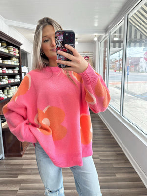 Josie Floral Pink Sweater