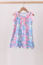 Honeydew-Watercolor floral ruffle scalloped dress