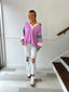 Lavender Color Block Sweater