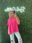 NEON HOT PINK corded top