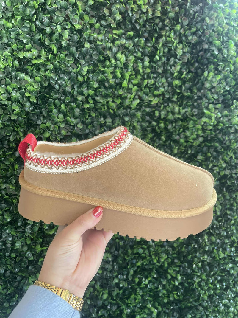 Red Platform Slippers