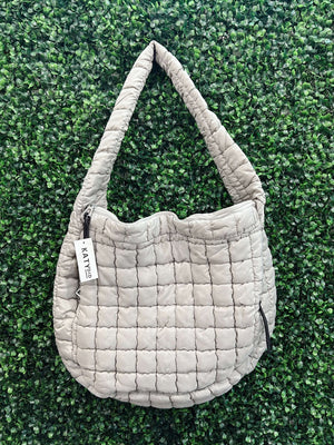 Tan Puffer Tote