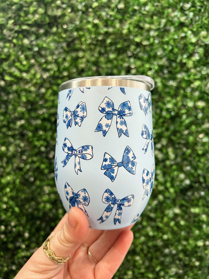 Coquette Blue Blow Wine Glass