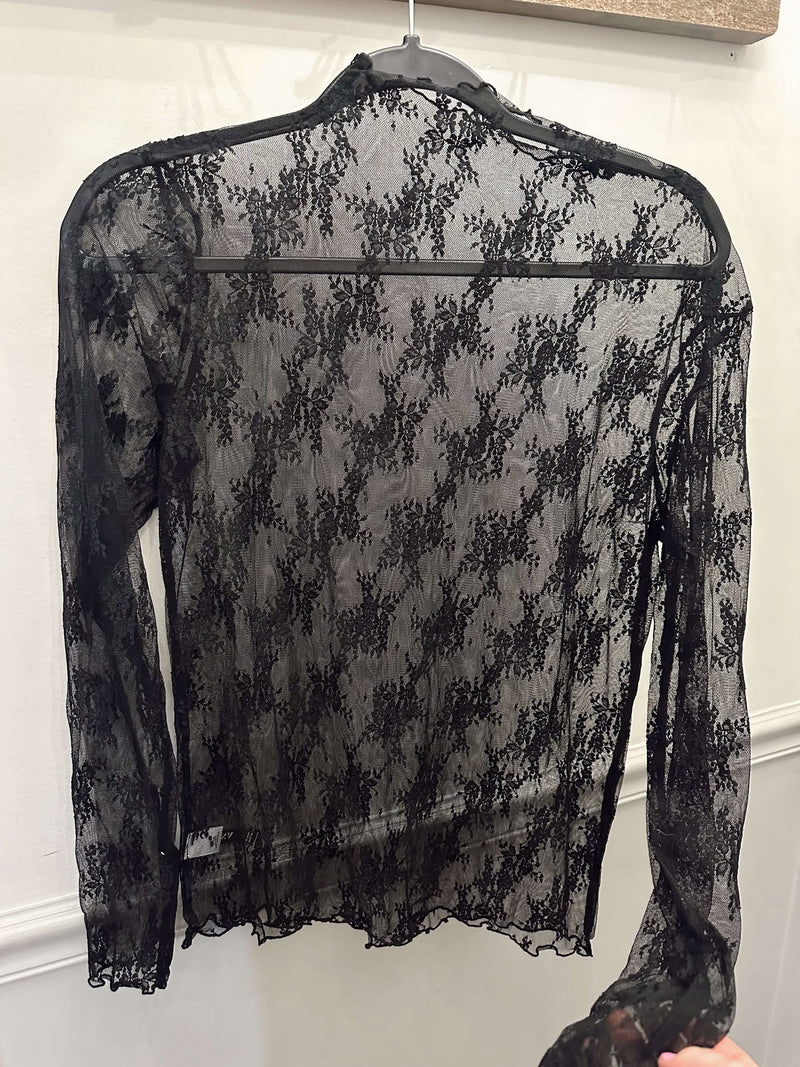 Black Sheer Lace Undershirt