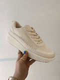 Knit Platform Sneakers / Oat