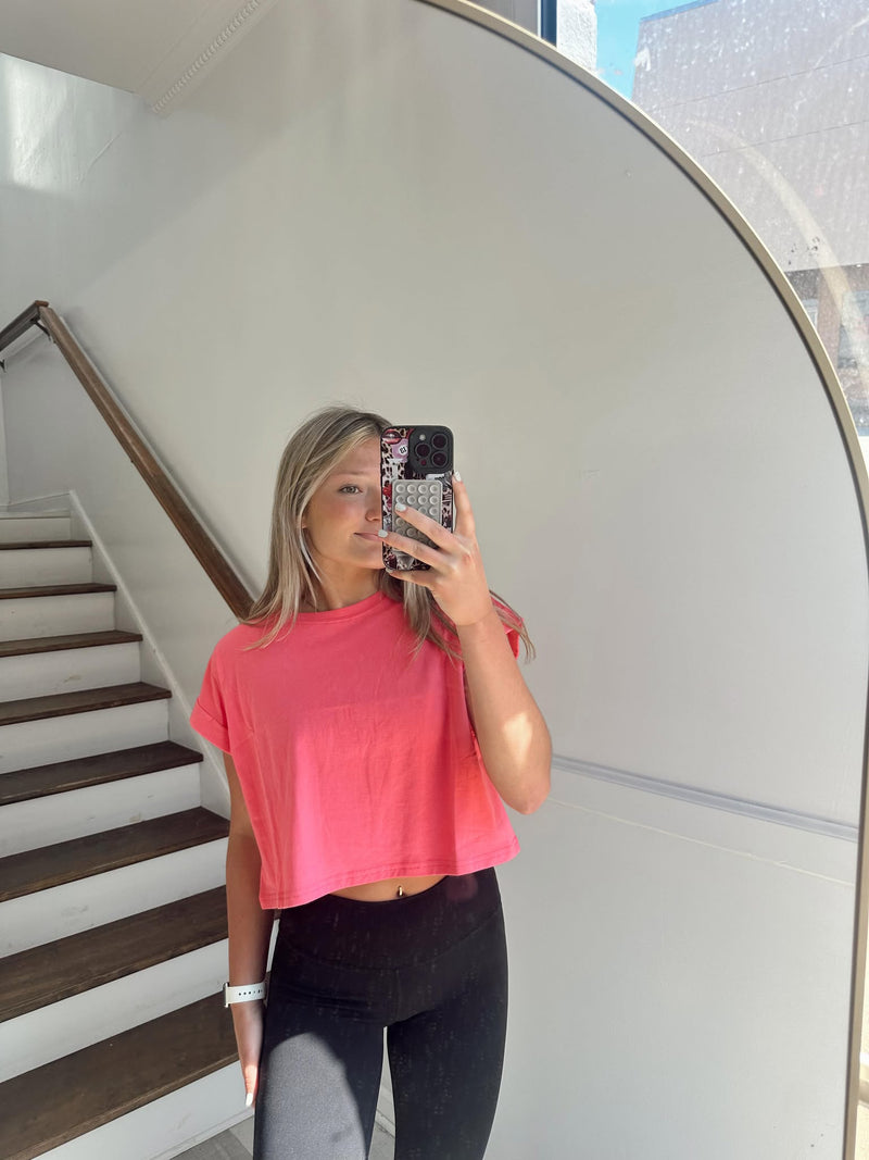 Fuchsia Cropped Tee