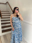 Scalloped Blue & White Maxi