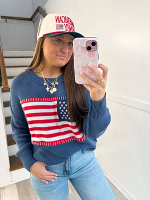 Navy USA Flag Sweater