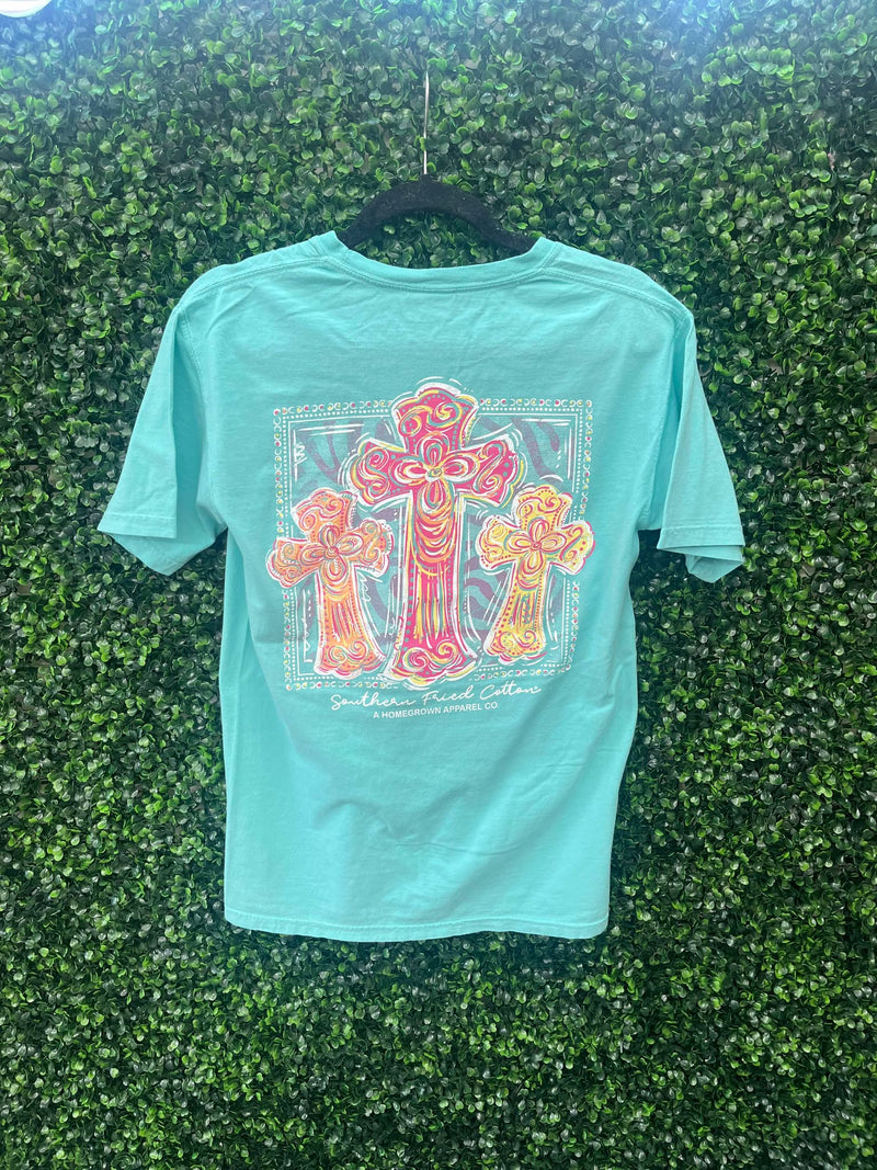 Mint Three Cross Tee