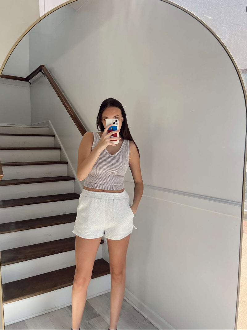 Ribbed Tank Top Grey