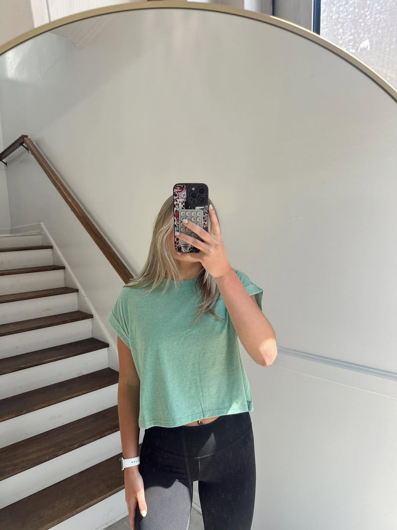 Lime cropped Tee
