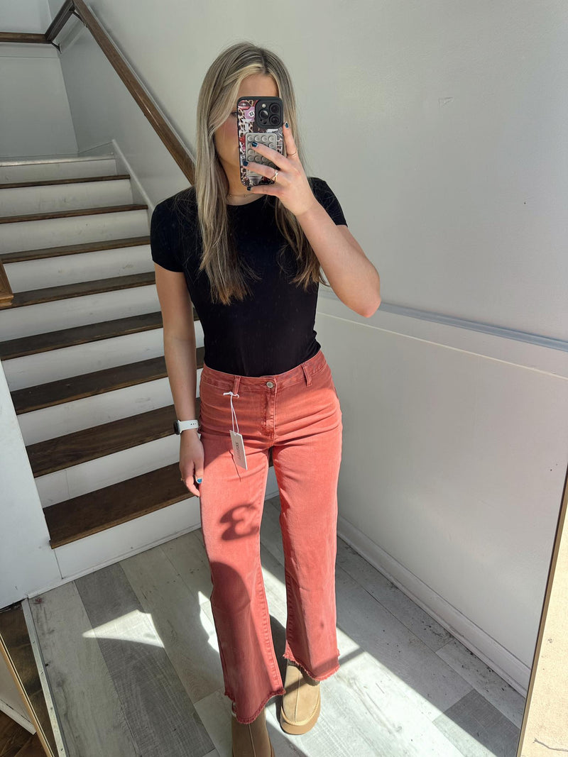 Red Wide Pants