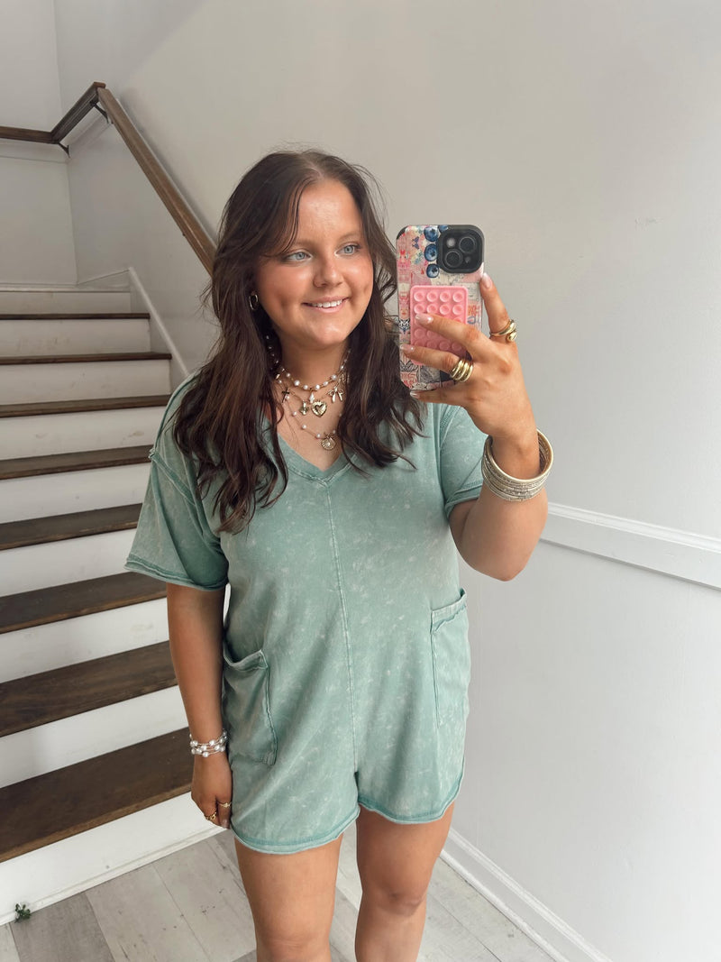 Forrest Mineral Washed Tee Romper