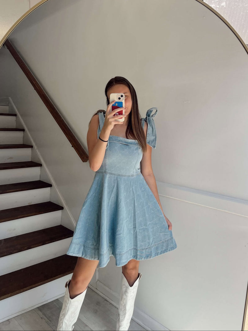 Denim flare dress