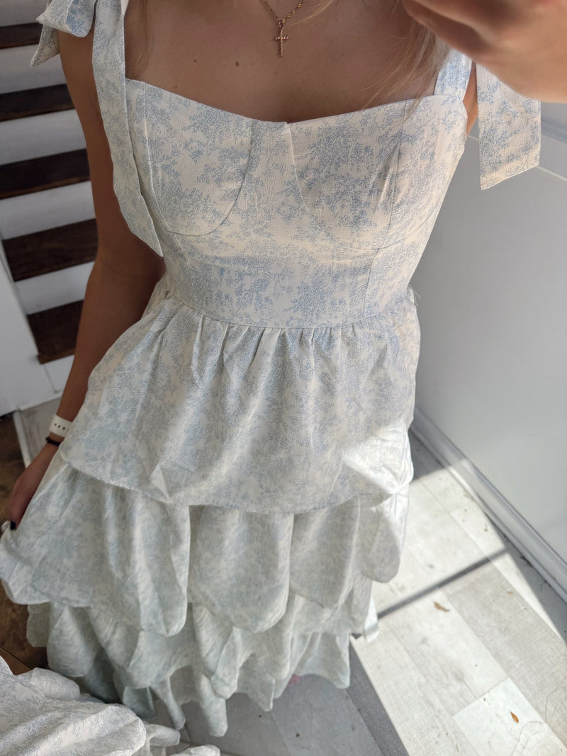 Floral Blue maxi dress