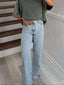 HIGH WAIST WIDE LEG STRAIGHT DENIM PANTS
