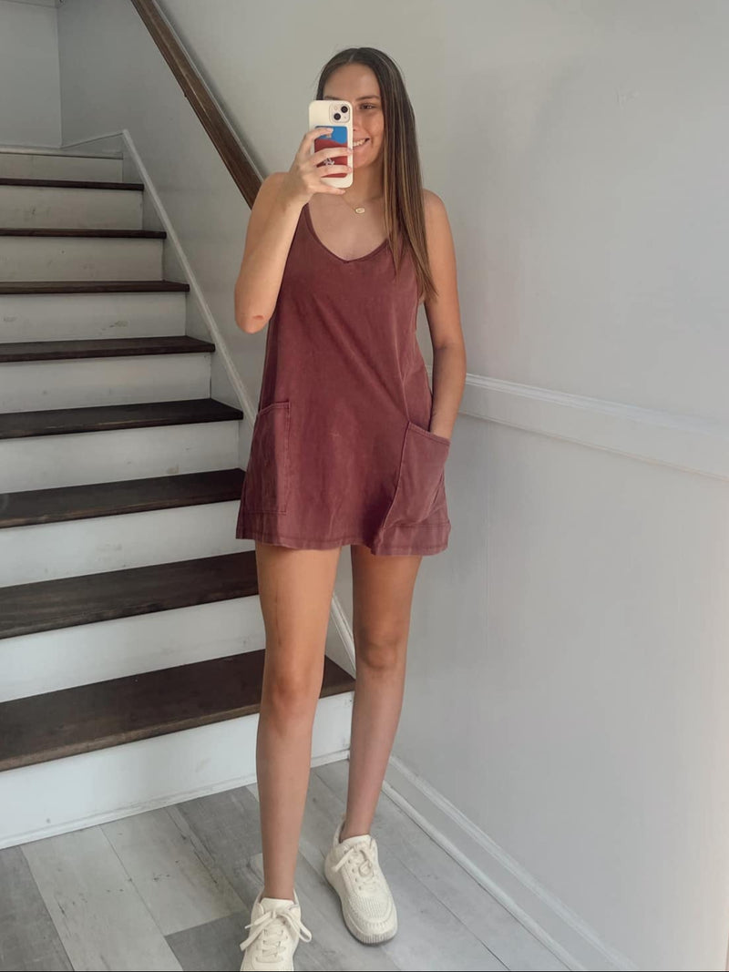 Plum Atheletic Dress/ Romper
