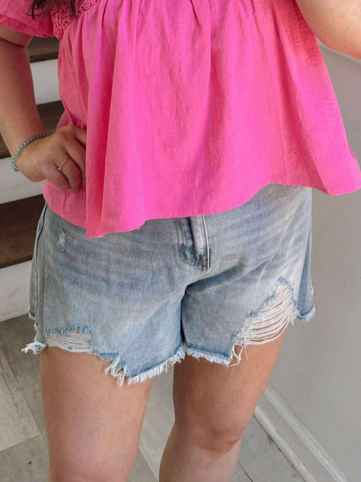 Distressed Jean Shorts