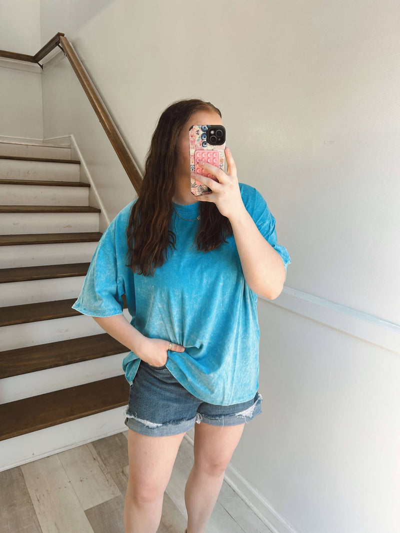 Light Blue Acid Washed Tee
