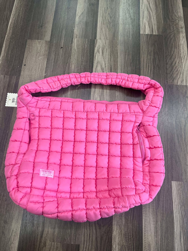 Hot pink puffer tote