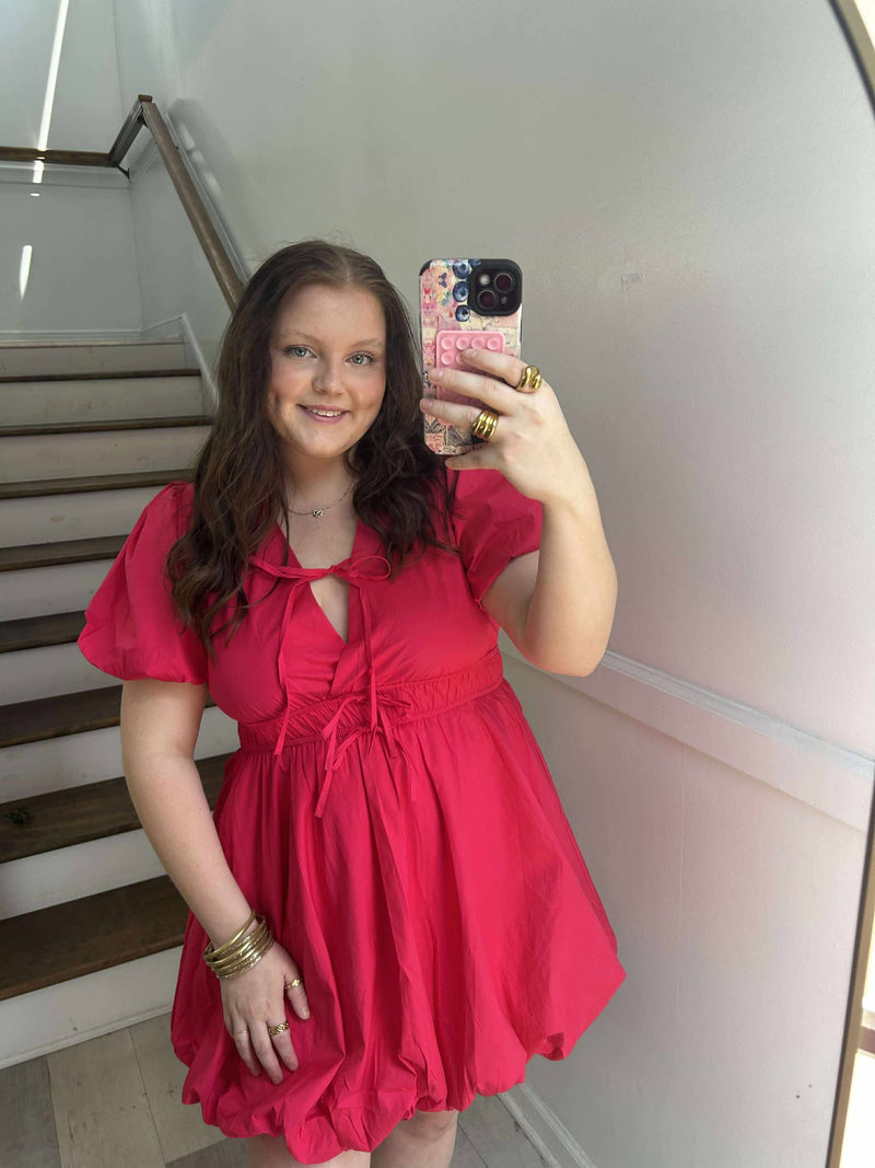 Fuchsia puff dress