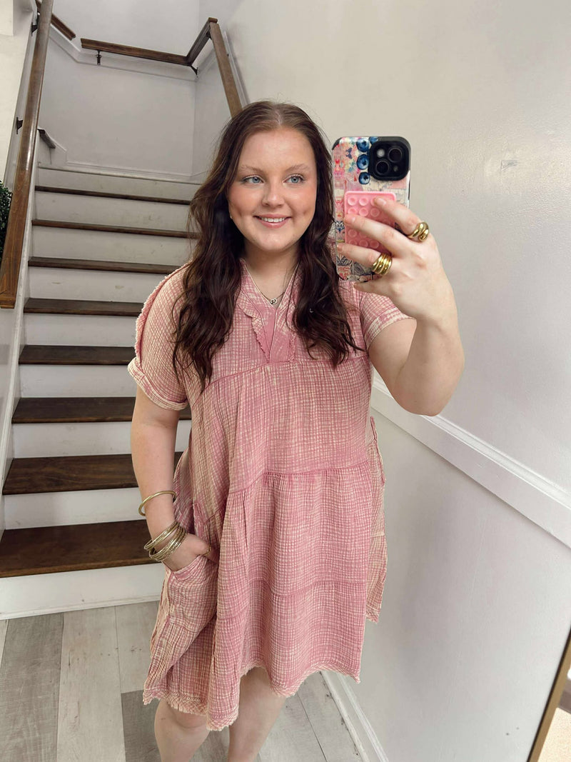 LT ROSE V-NECK DRESS