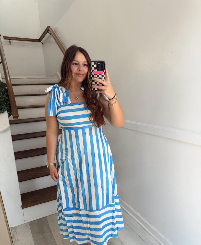Striped sky Blue maxi