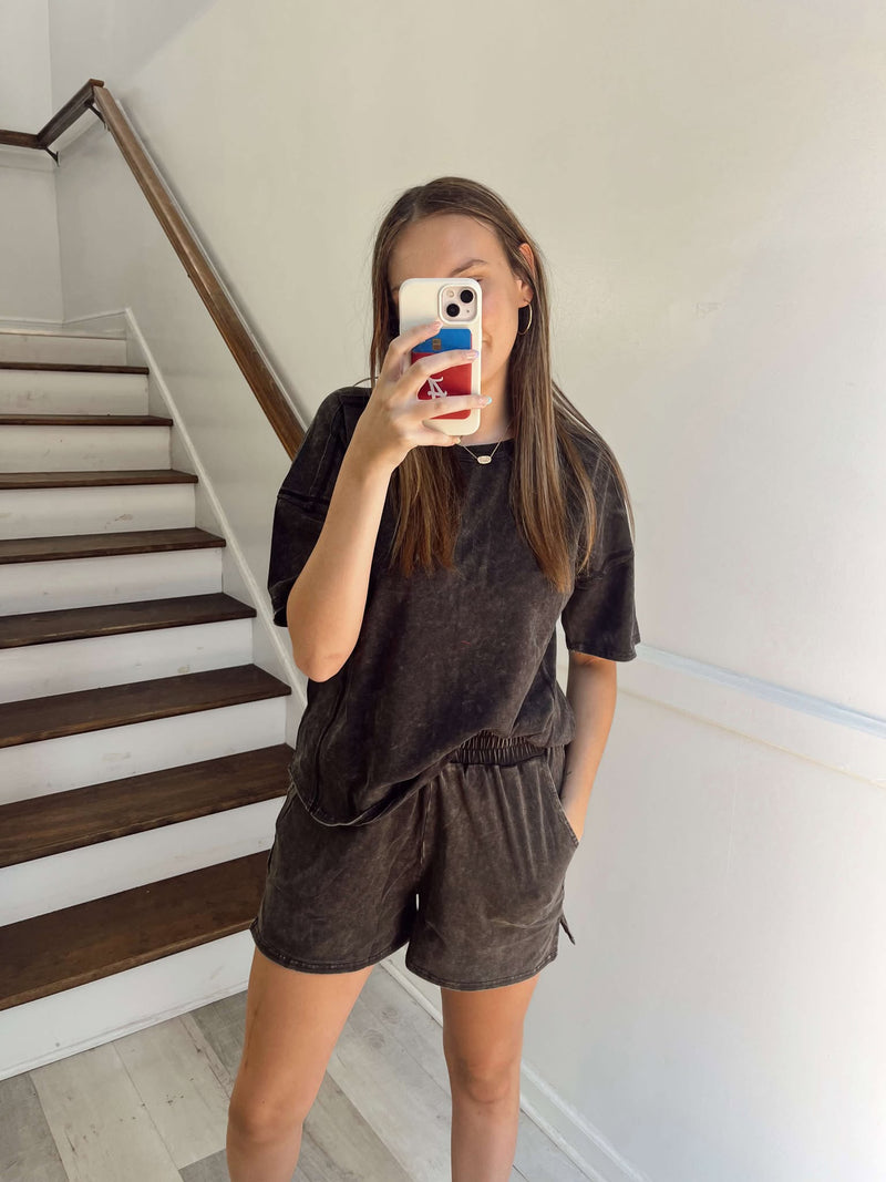 Black Acid Washed Tee