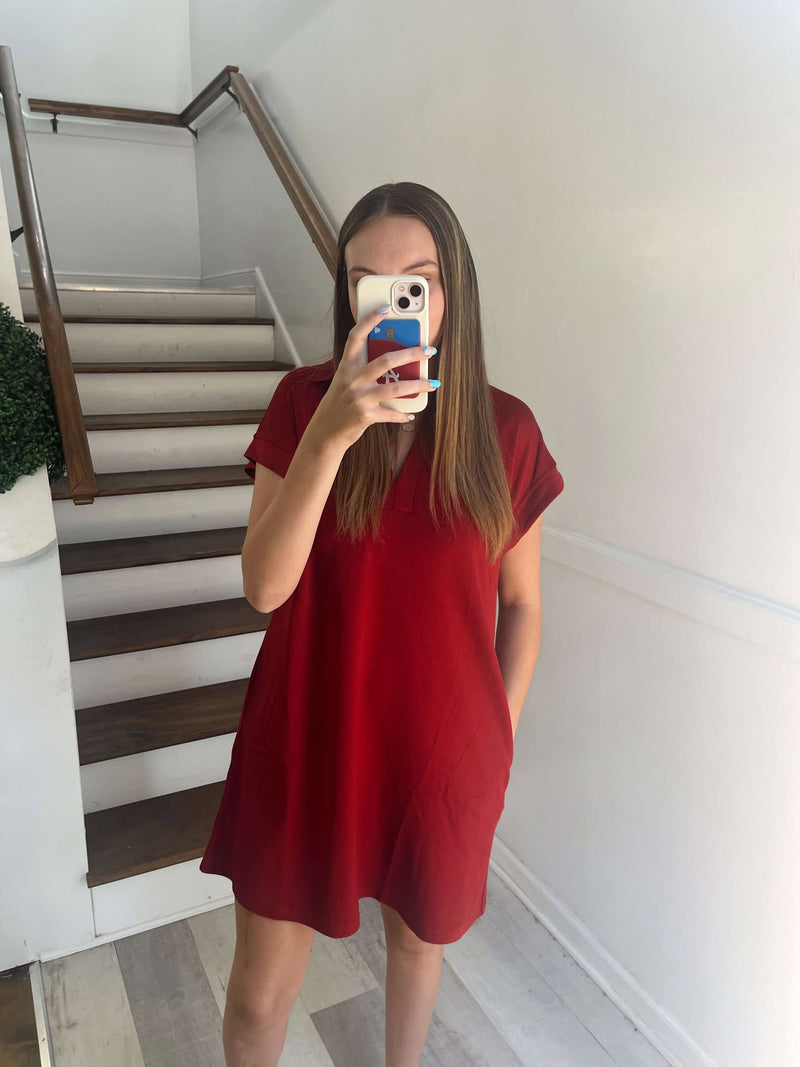BURGUNDY COMFY DRESS