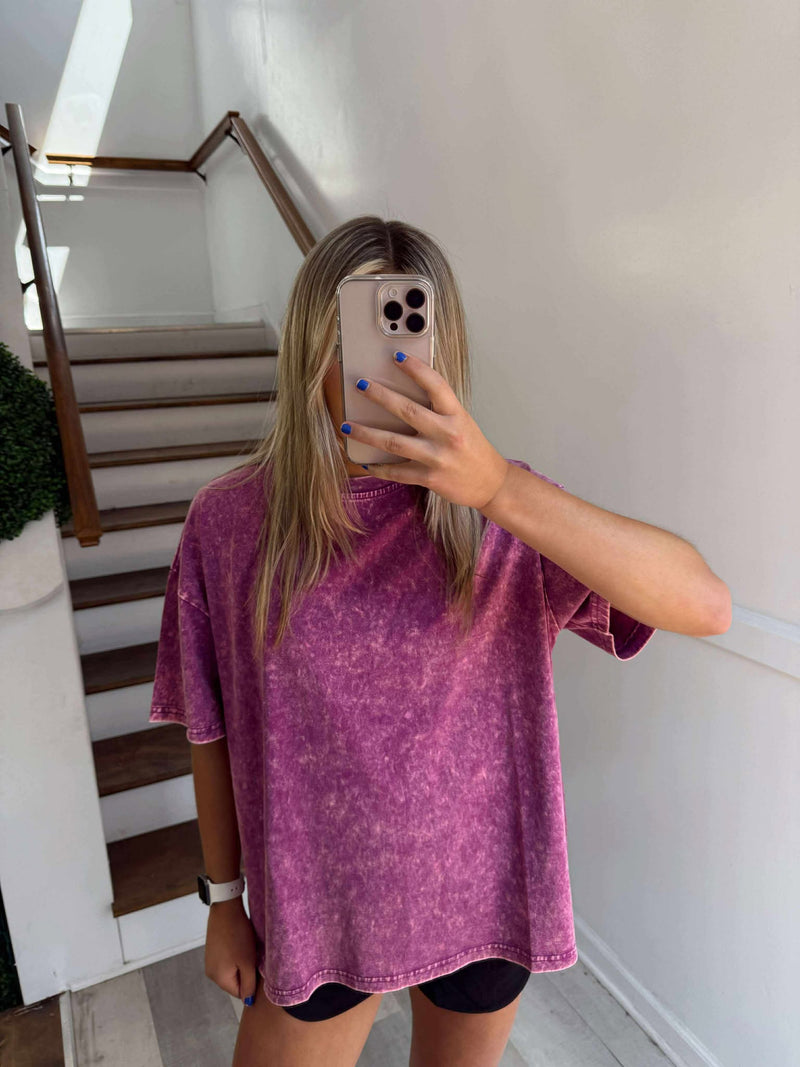 plum boxy tee