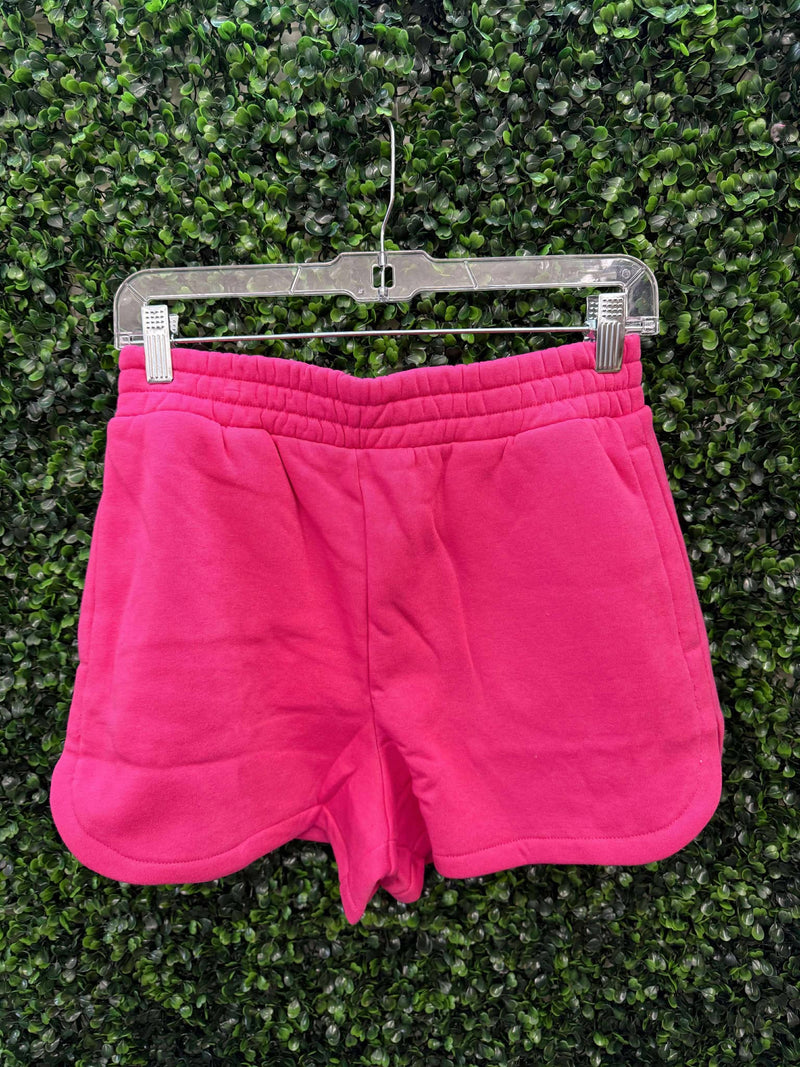 HOT PINK SWEATSHORTS