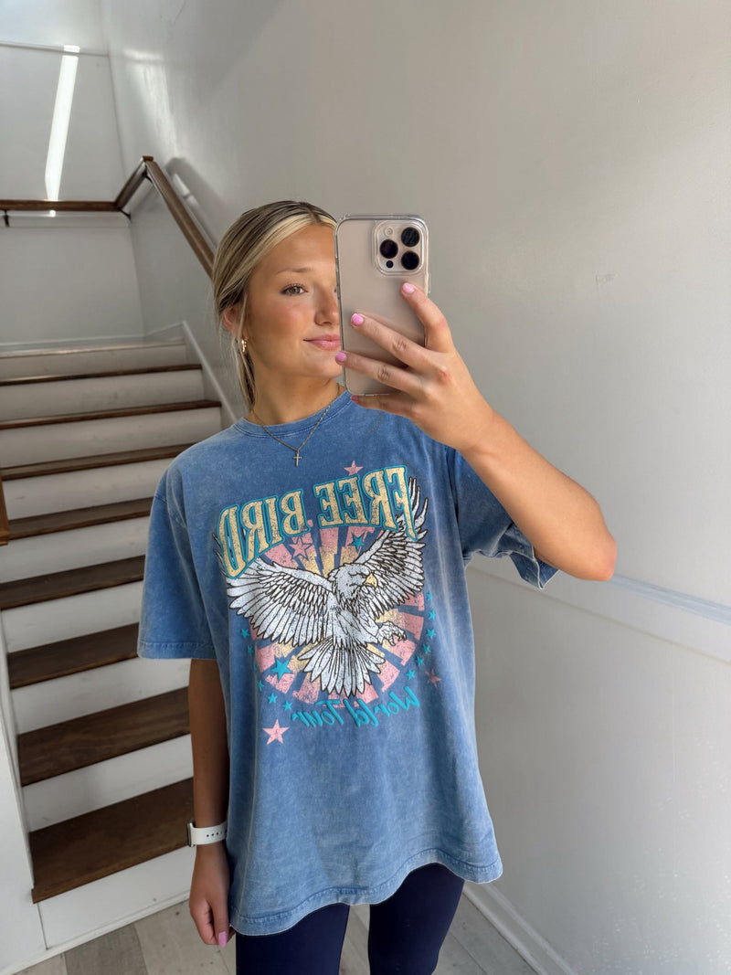 Blue Free Bird Graphic Tee