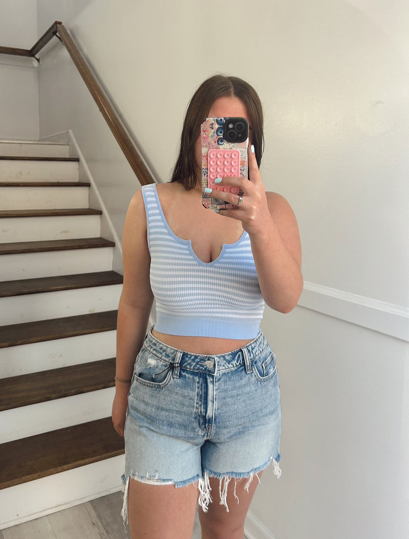 Baby Blue Striped Tank