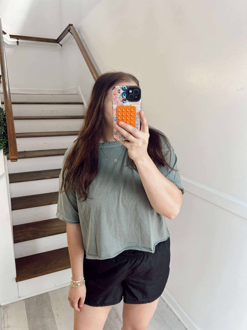 ash jade cropped box tee