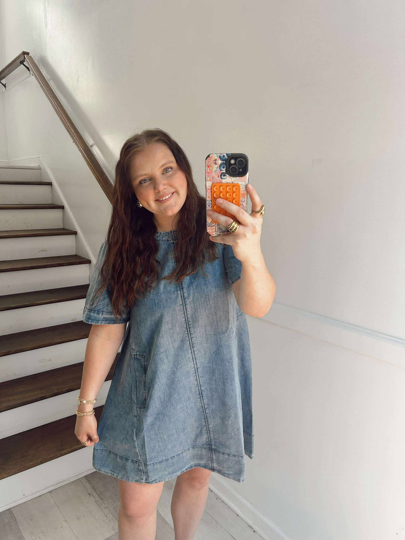DENIM BUCKET DRESS