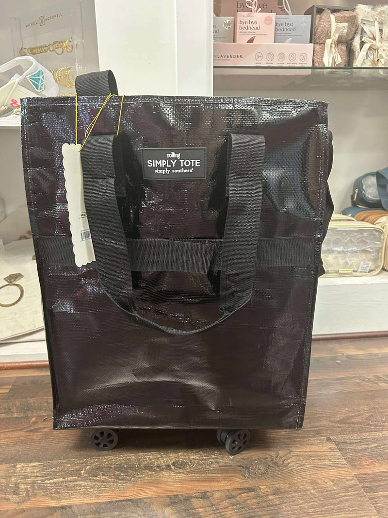 Black Metallic Rolling bag