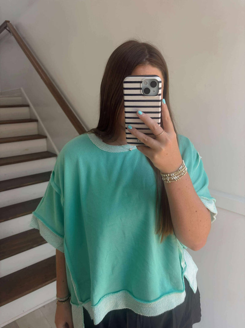 Minty fresh banded top