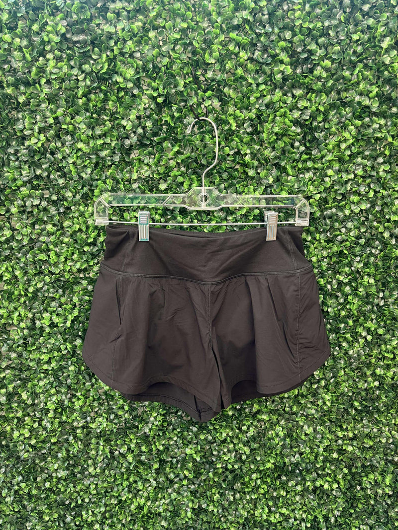 Stretch Woven 2 in 1 Active Shorts in Black