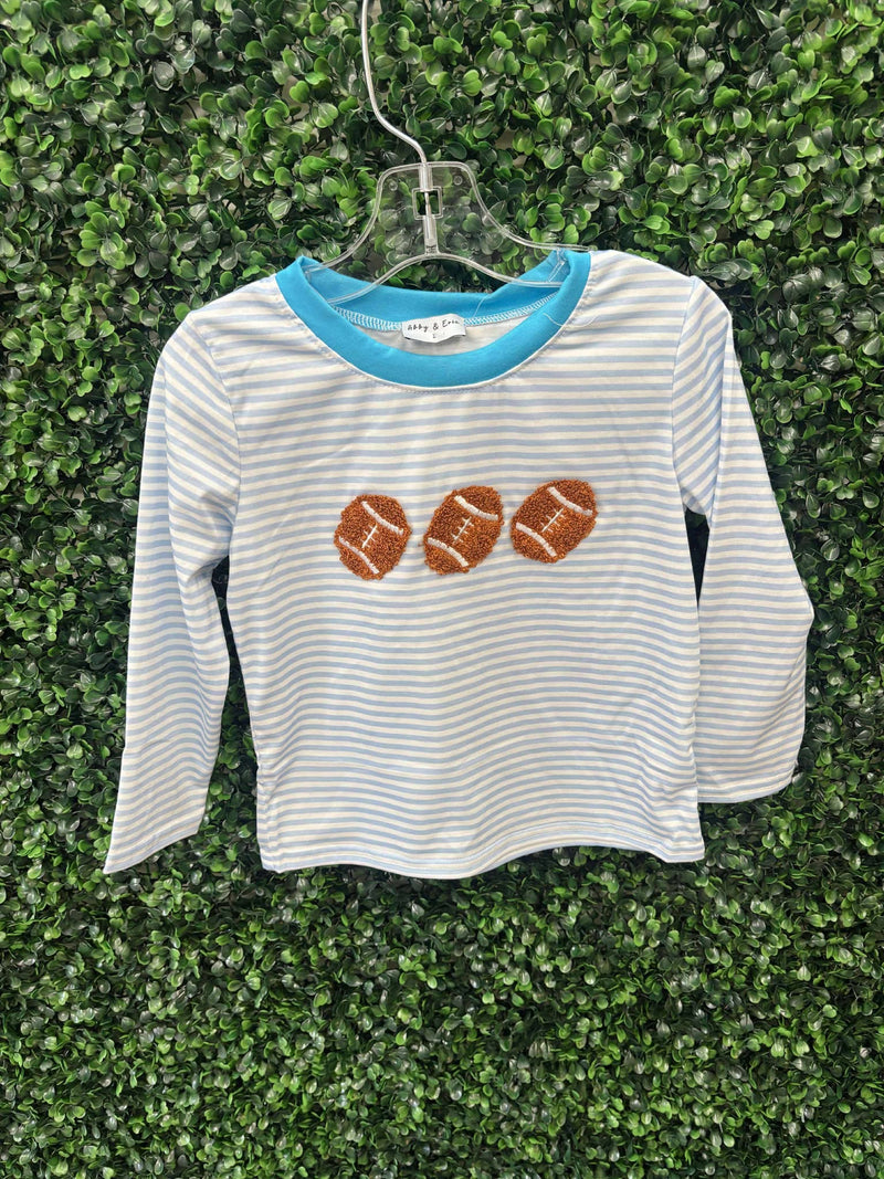 Kids striped football tee