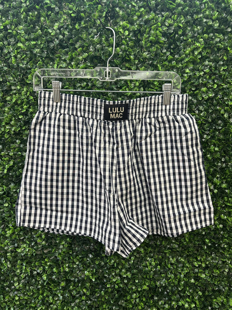 Lulu Mac Navy Gingham Shorts
