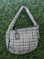 Navy/White Gingham Puffer tote
