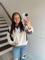 White and Navy Sweatshirt