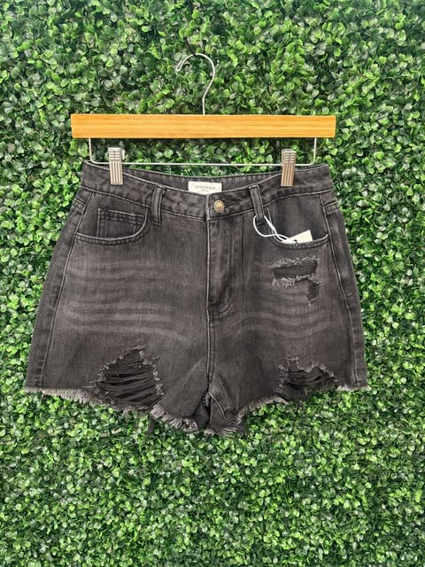 High Rise Distressed denim shorts