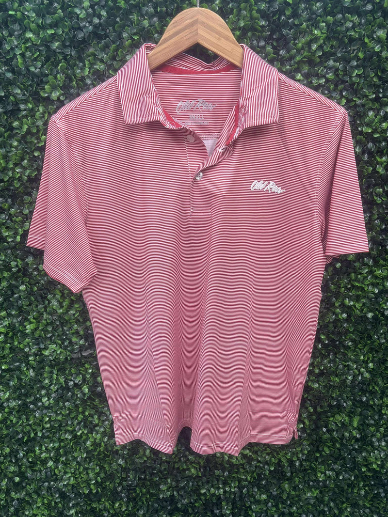 Red Old Row Striped Polo