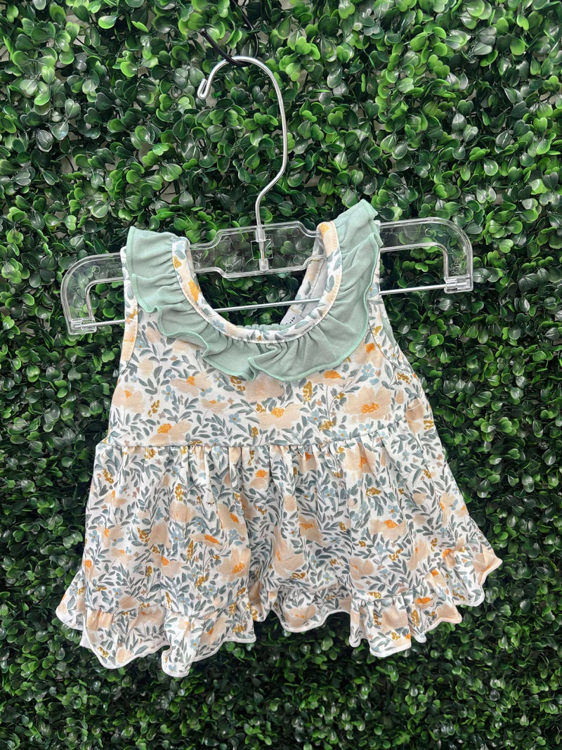 Kids fall floral print ruffle set
