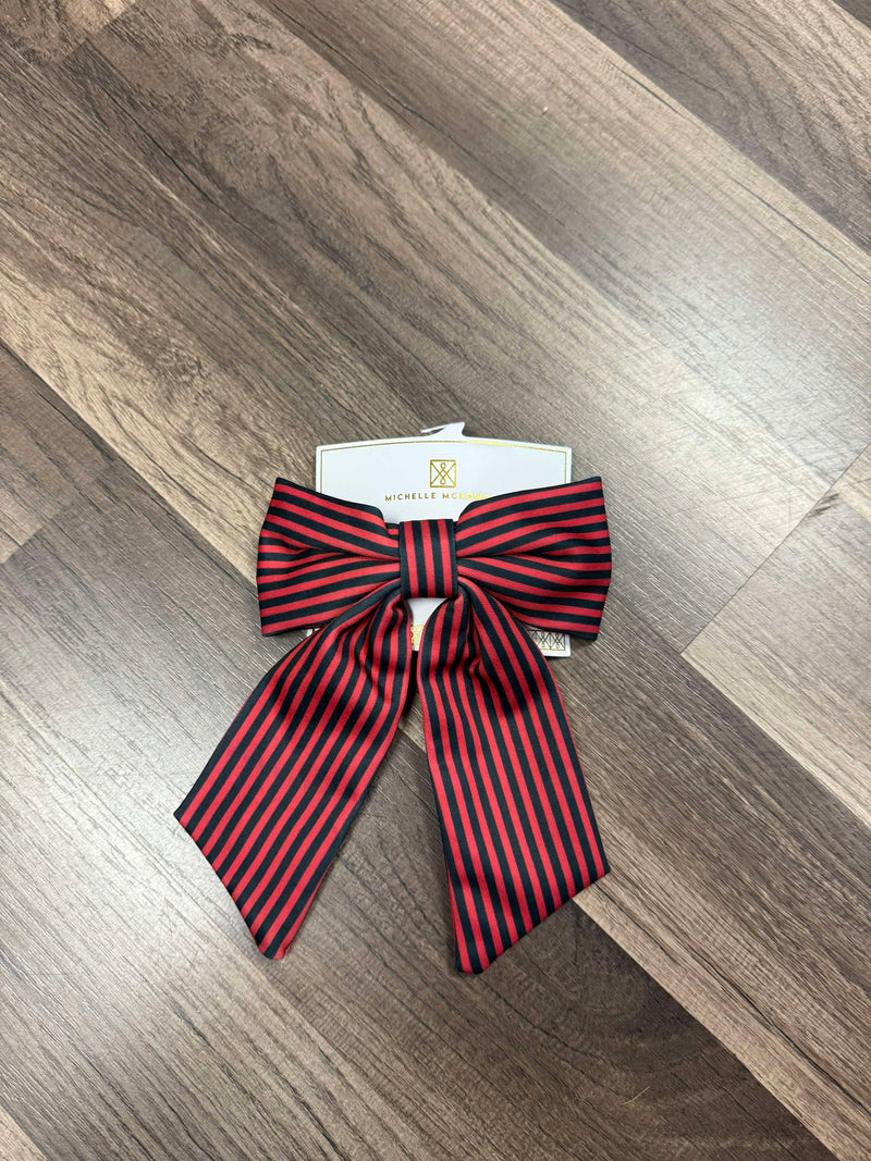 Mary Square Carly Hair Bow Red & Black