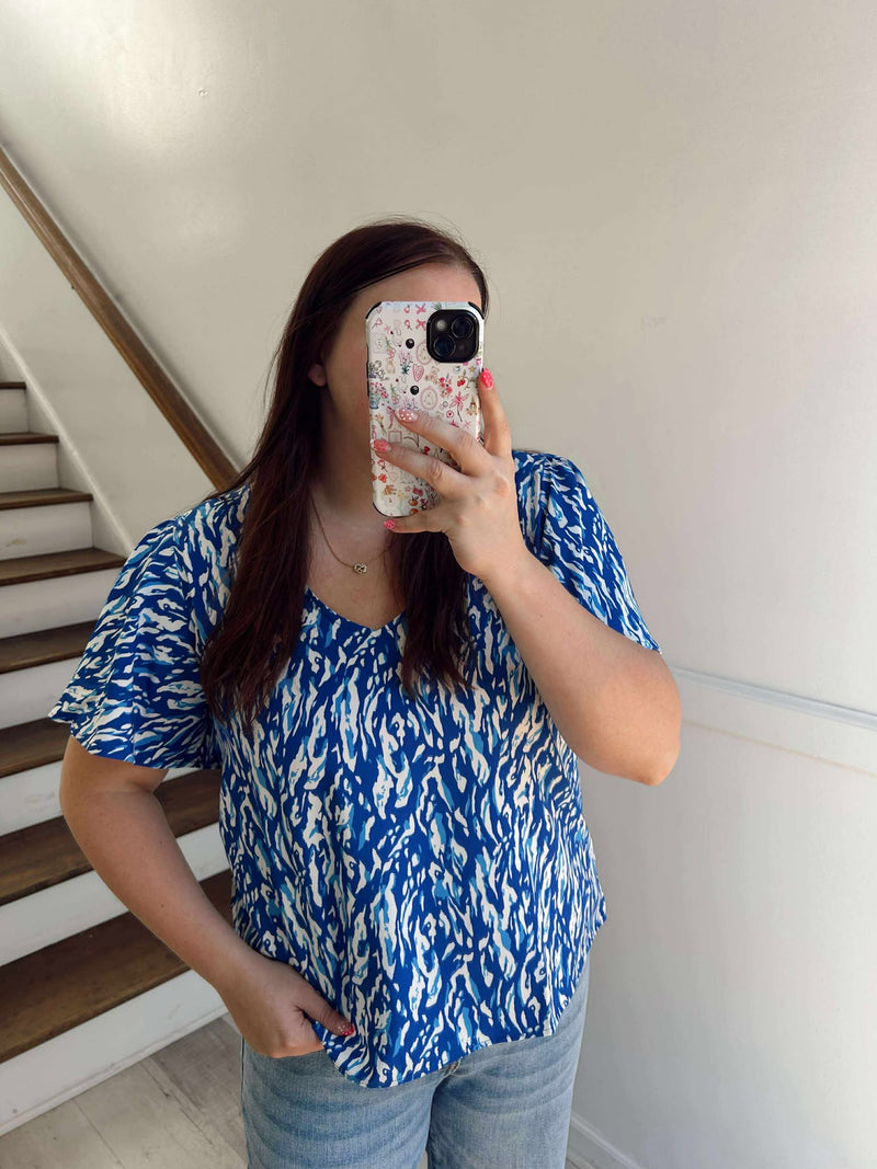 Mary Square Paisley Tiger Tail Blouse